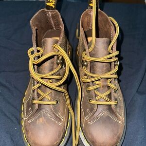 Dr. Martens Brown Boots with Yellow Accents